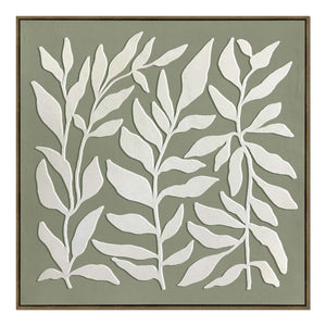 Toile 40 x 40 po avec un cadre en bois - Leafy Silhouettes