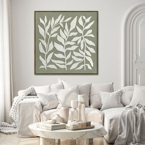 Toile 40 x 40 po avec un cadre en bois - Leafy Silhouettes