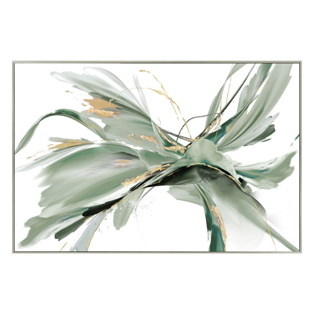 Toile 48 x 32 po avec un cadre en métal champagne - Agave Dance