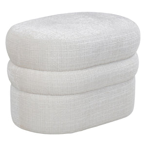 Ottoman en tissu blanc bouclé - Loft