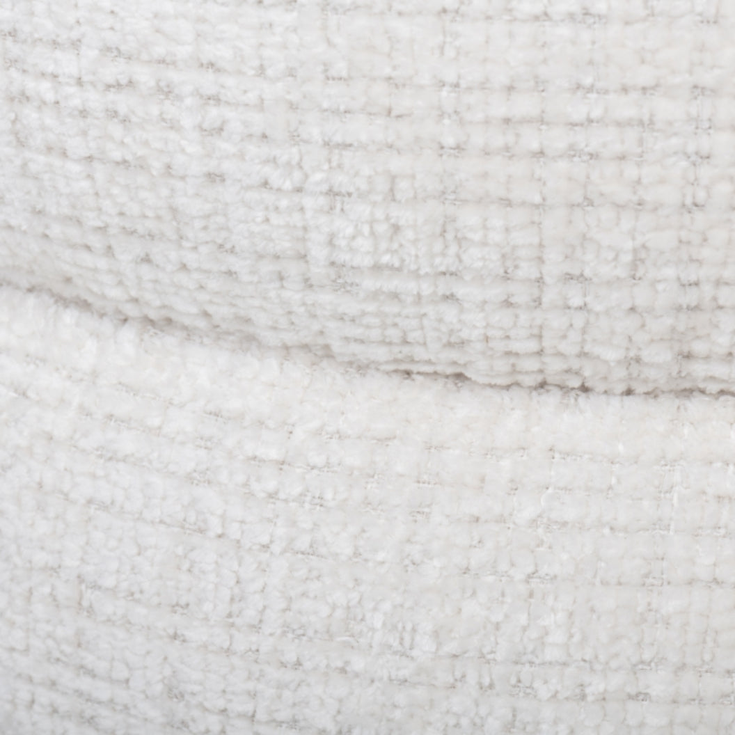 Ottoman en tissu blanc bouclé - Loft