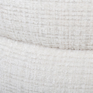 Ottoman en tissu blanc bouclé - Loft