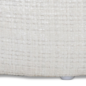 Ottoman en tissu blanc bouclé - Loft