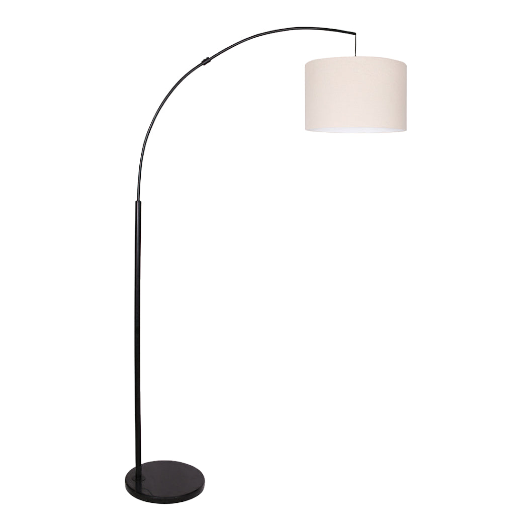 Lampe sur pied arquée en métal noir mat 76 po - LL1990