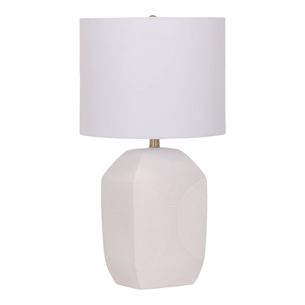 Lampe de table en céramique blanche texturée 26 po - LL2409-01