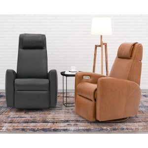 Fauteuil berçant, pivotant et motorisé en cuir - Santorini S-22