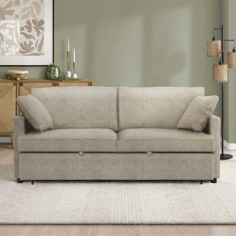 Sofa-lit en tissu beige pâle