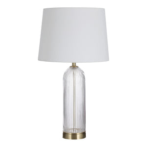 Ensemble de 2 lampes de table en verre avec accents en laiton 25 po - Ocala