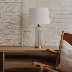 Ensemble de 2 lampes de table en verre avec accents en laiton 25 po - Ocala