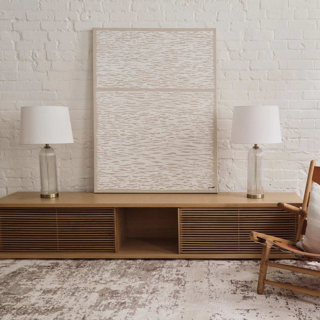 Ensemble de 2 lampes de table en verre avec accents en laiton 25 po - Ocala