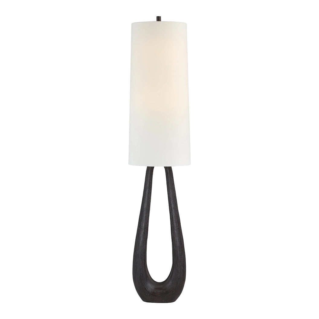 Lampe sur pied en résine brun noyer foncé 61,5 po - Cornelia
