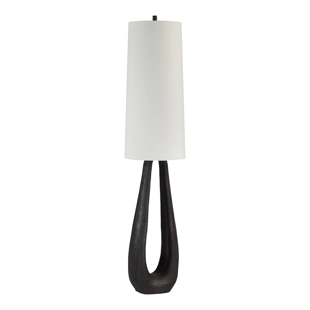 Lampe sur pied en résine brun noyer foncé 61,5 po - Cornelia