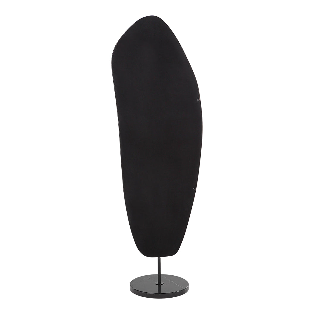 Miroir sur pied avec un cadre en fer et en marbre noir 71,5 po - Arlon