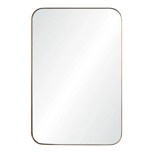 Miroir avec un cadre en fer bronze plaqué 24 x 36 po - Edwin