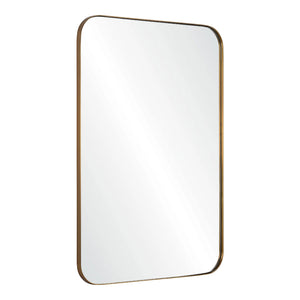 Miroir avec un cadre en fer bronze plaqué 24 x 36 po - Edwin