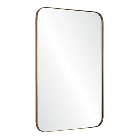 Miroir avec un cadre en fer bronze plaqué 24 x 36 po - Edwin