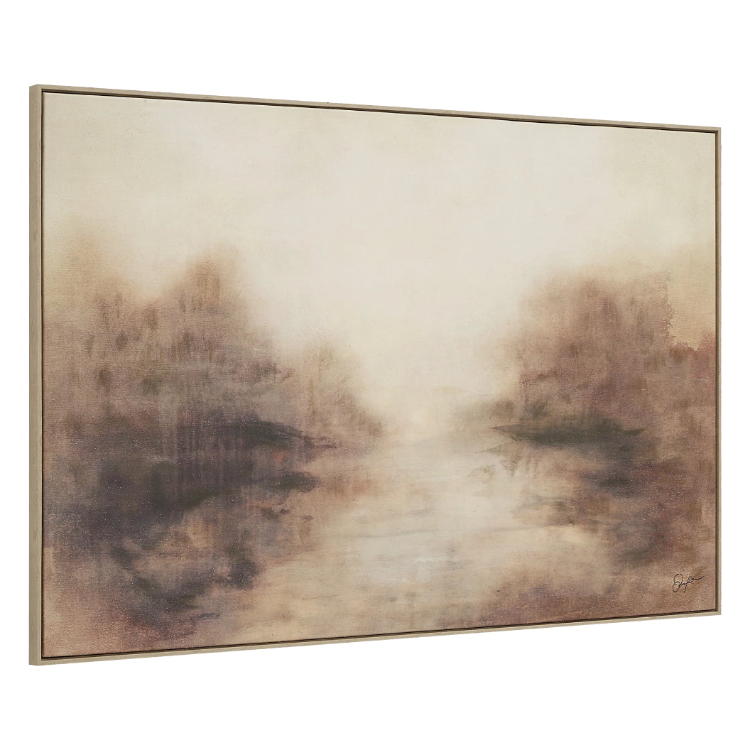 Toile 60 x 40 po avec un cadre brun clair - Onda