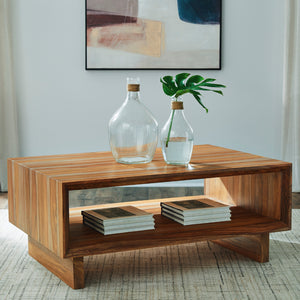 Table basse en bois/MDF brun naturel - Dressonni