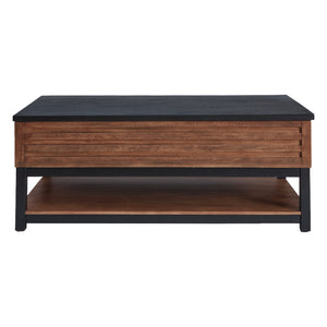 Table basse en bois/MDF bicolore avec plateau relevable - Kallari