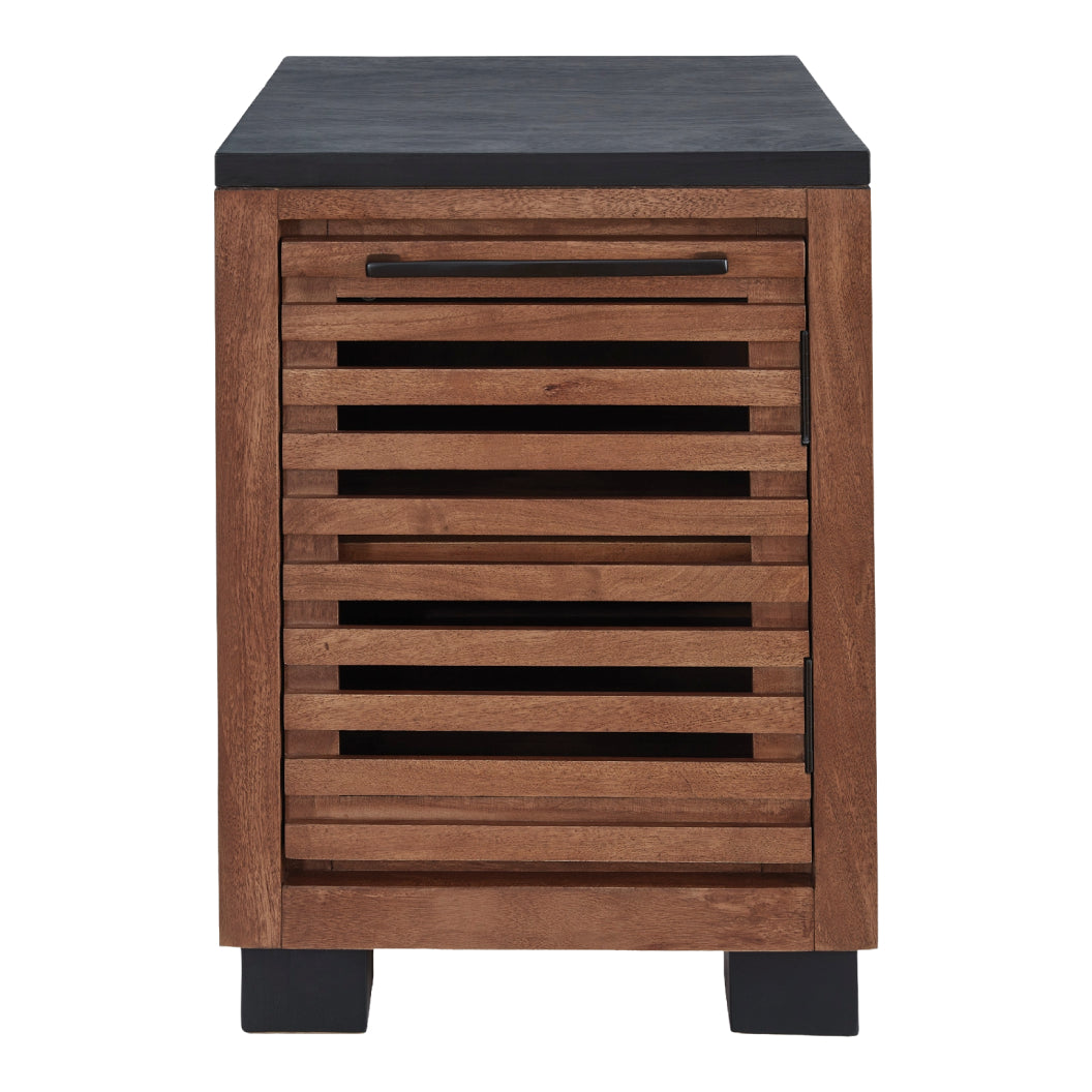 Table de bout en bois/MDF bicolore avec 1 porte - Kallari
