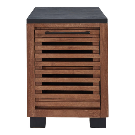 Table de bout en bois/MDF bicolore avec 1 porte - Kallari