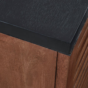 Table de bout en bois/MDF bicolore avec 1 porte - Kallari