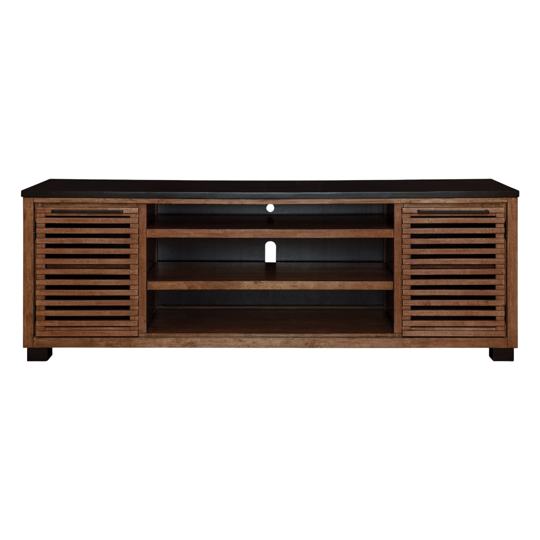 Meuble de télévision XL en bois/MDF bicolore avec 2 portes - Kallari