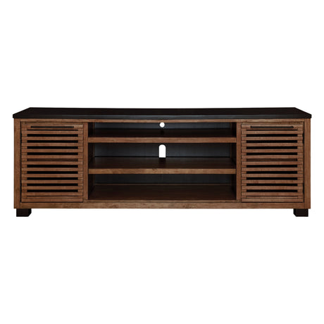Meuble de télévision XL en bois/MDF bicolore avec 2 portes - Kallari