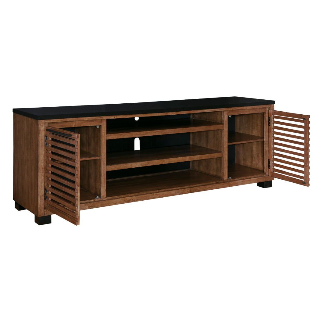 Meuble de télévision XL en bois/MDF bicolore avec 2 portes - Kallari