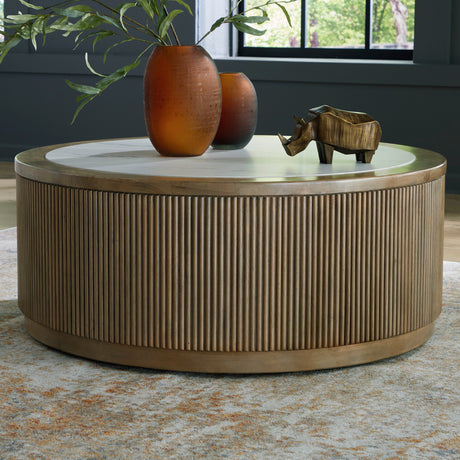 Table basse en mélamine/bois brun clair - Camdill