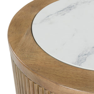 Table de bout en mélamine/bois brun clair - Camdill