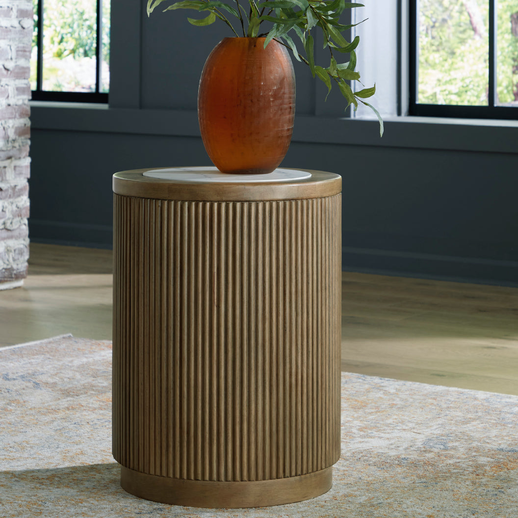 Table de bout en mélamine/bois brun clair - Camdill