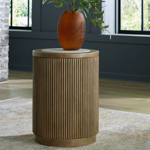 Table de bout en mélamine/bois brun clair - Camdill