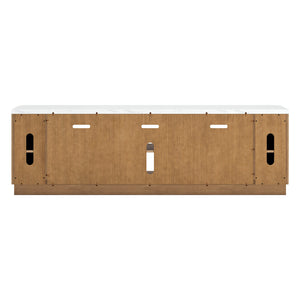 Meuble de télévision XL en mélamine/bois brun clair avec 2 portes - Camdill