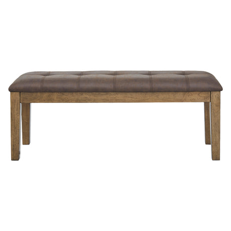 Banc de salle à manger rembourré en aspect cuir brun - Urbinforte