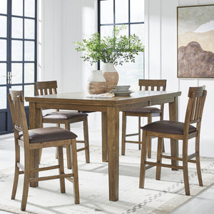Ensemble de 2 tabourets de bar en bois avec assise rembourrée aspect cuir brun - Urbinforte