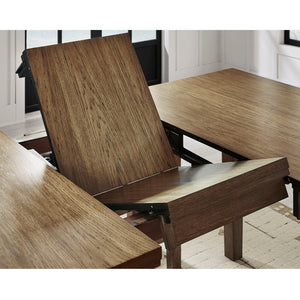 Table de salle à manger extensible en bois/placage de caryer brun clair - Urbinforte