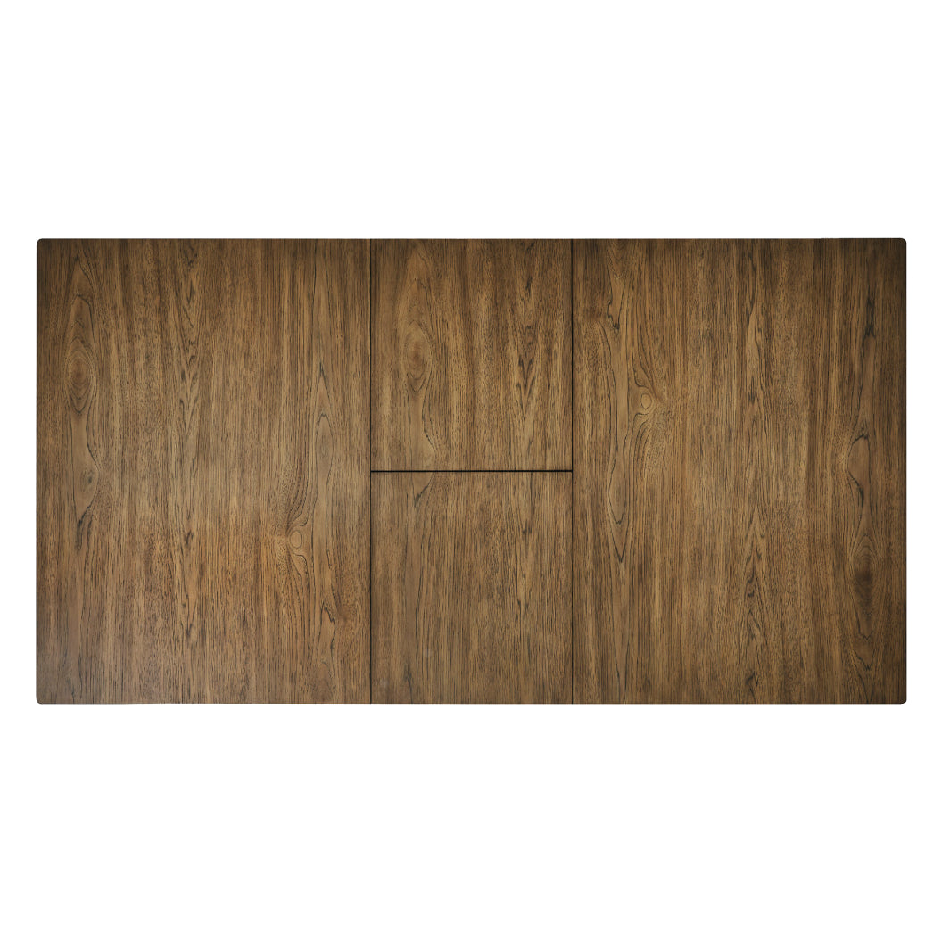 Table de salle à manger extensible en bois/placage de caryer brun clair - Urbinforte