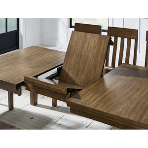 Table de salle à manger extensible en bois/placage de caryer brun clair - Urbinforte