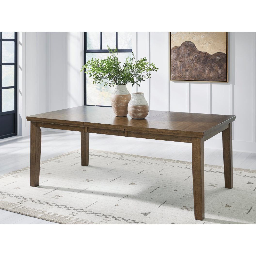 Table de salle à manger extensible en bois/placage de caryer brun clair - Urbinforte