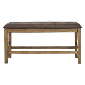 Banc de salle à manger rembourré en aspect cuir brun - Urbinforte