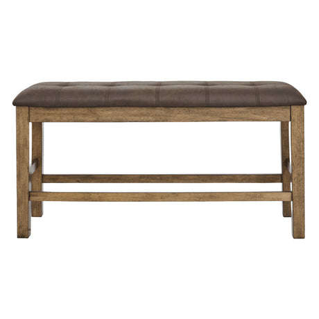 Banc de salle à manger rembourré en aspect cuir brun - Urbinforte