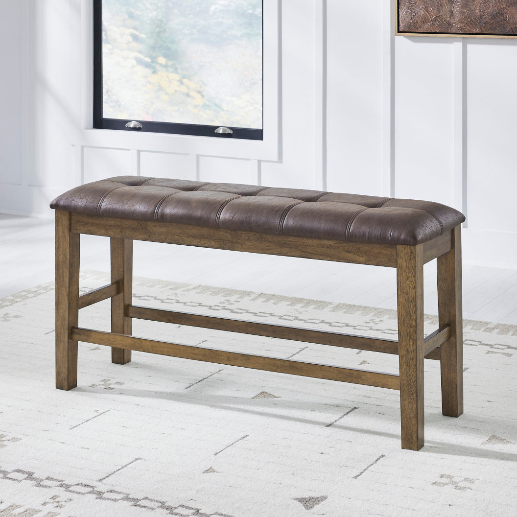 Banc de salle à manger rembourré en aspect cuir brun - Urbinforte