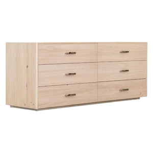 Bureau à 6 tiroirs en placage de chêne naturel - Samantha