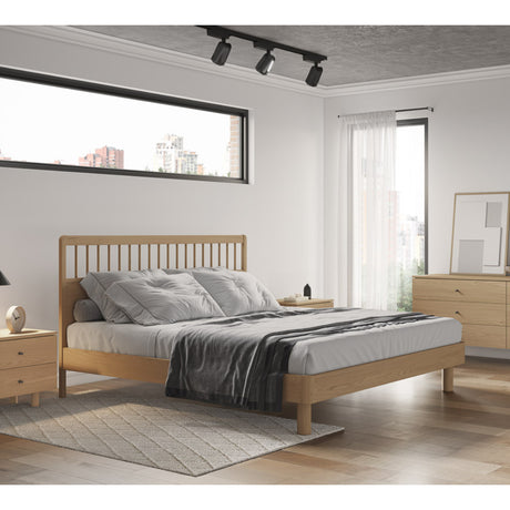 Lit complet en bois/placage de chêne rustique Grand lit - Villa