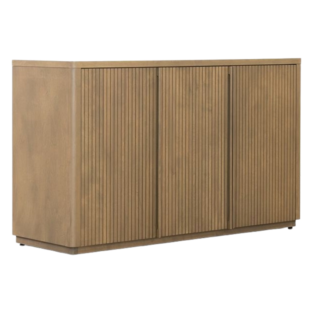 Buffet en bois de merisier/placage brun caramel avec 3 portes - Mod 5834
