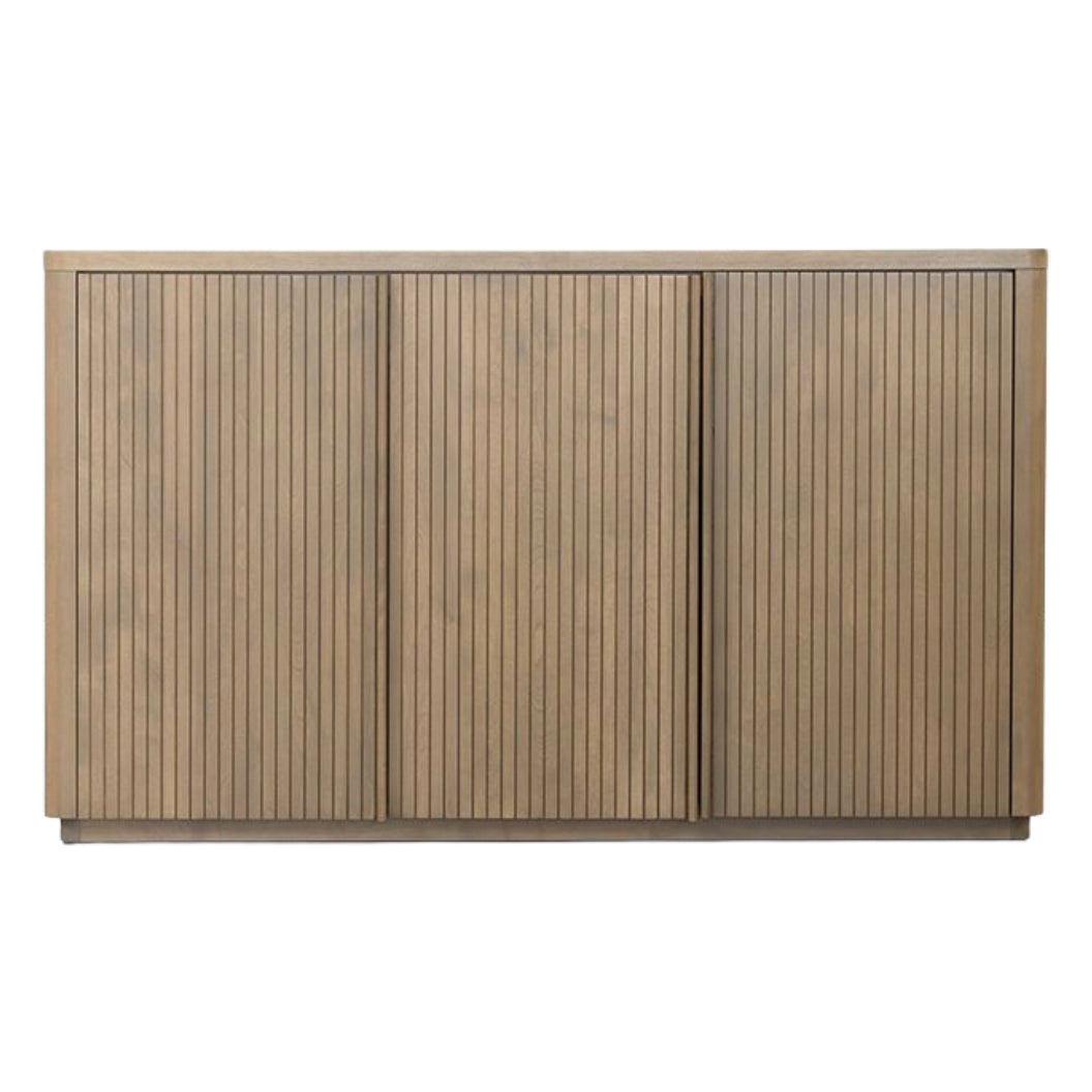 Buffet en bois de merisier/placage brun caramel avec 3 portes - Mod 5834