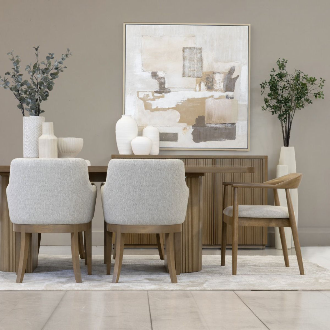 Buffet en bois de merisier/placage brun caramel avec 3 portes - Mod 5834