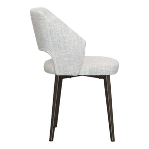 Chaise de salle à manger rembourrée en tissu blanc cassé - Lorna