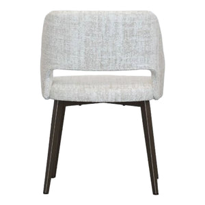 Chaise de salle à manger rembourrée en tissu blanc cassé - Lorna